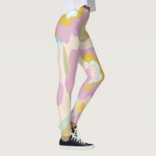 Abstract Lila patroonpasta Leggings (Rechts)