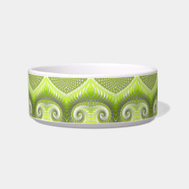 Abstract Lime Green Fractal Patroon Voerbakje