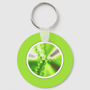 Abstract Lime Green Fractal Sleutelhanger