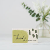 ABSTRACT LIME GREEN KRAFT SCANDI DANK U LOGO VISITEKAARTJE (Staand voorkant)