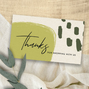 ABSTRACT LIME GREEN KRAFT SCANDI DANK U LOGO VISITEKAARTJE