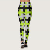 Abstract Lime Green, Silver en Black Leggings (Achterkant)