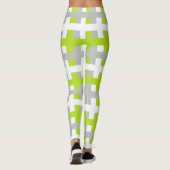Abstract Lime Green, Silver en White Leggings (Achterkant)