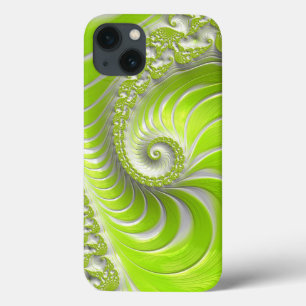 Abstract Lime Green Spiral Fractal Case-Mate iPhone Case