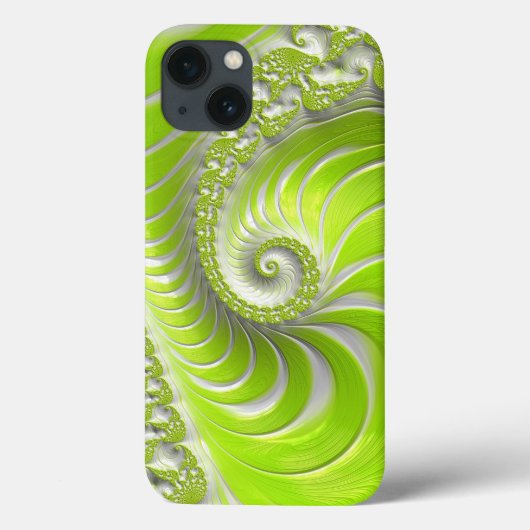 Abstract Lime Green Spiral Fractal Case-Mate iPhone Case (Achterkant)