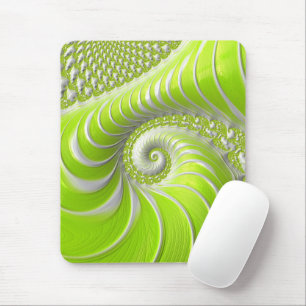 Abstract Lime Green Spiral Fractal Muismat