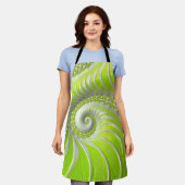 Abstract Lime Green Spiral Fractal Schort (Gedragen)