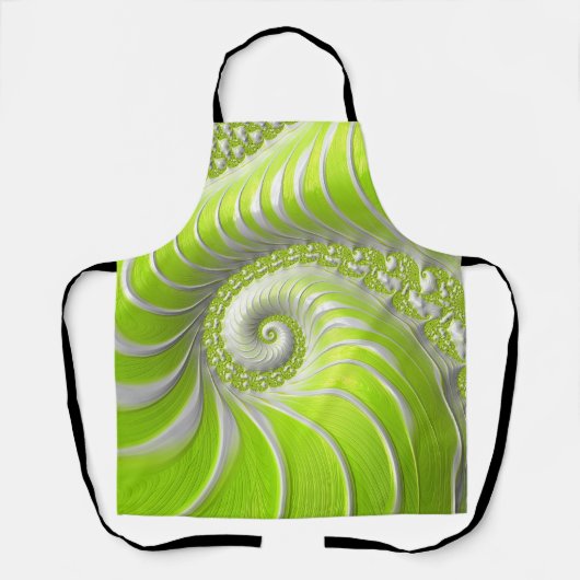 Abstract Lime Green Spiral Fractal Schort (Voorkant)