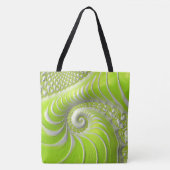 Abstract Lime Green Spiral Fractal Tote Bag (Voorkant)