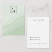 Abstract Lime Green Stud Wave Earning Logo Display Visitekaartje (Voorkant / Achterkant)