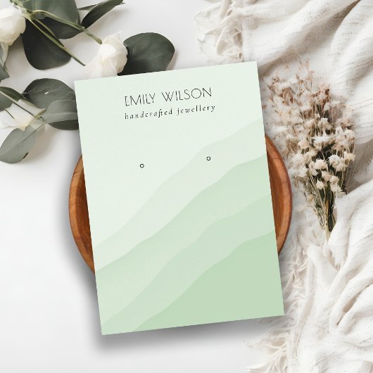Abstract Lime Green Waves Stud Earning Display Visitekaartje