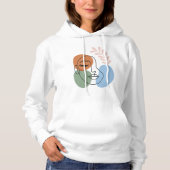Abstract Line Art Face with Botanical Flair Hoodie (Voorkant)