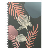 Abstract Line Art Flower Design - Elegant Mi Notitieboek (Voorkant)