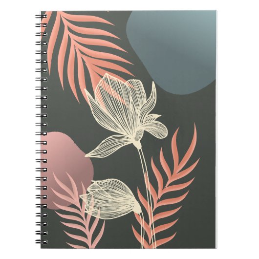 Abstract Line Art Flower Design - Elegant Mi Notitieboek (Voorkant)