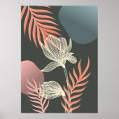 Abstract Line Art Flower Design - Elegant Mi Poster (Voorkant)
