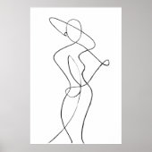 Abstract Line Art Woman Poster (Voorkant)