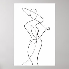 Abstract Line Art Woman Poster