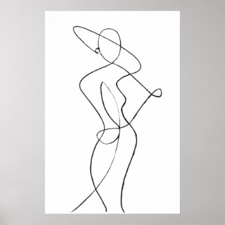 Abstract Line Art Woman Poster