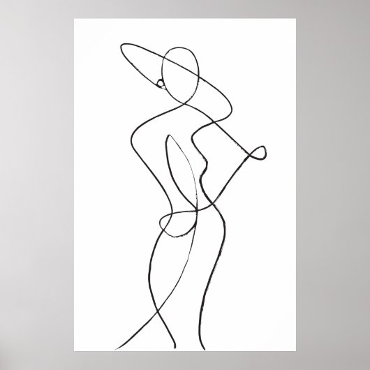 Abstract Line Art Woman Poster (Voorkant)