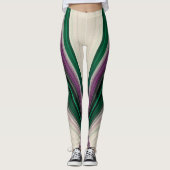 Abstract Line Pattern | Purple & Teal Leggings (Voorkant)