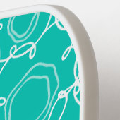 Abstract Lineaire Matrix (Turquoise) Fijne Kunst Pickleball Paddle (Links Detail)