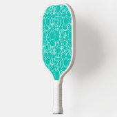 Abstract Lineaire Matrix (Turquoise) Fijne Kunst Pickleball Paddle (Links)