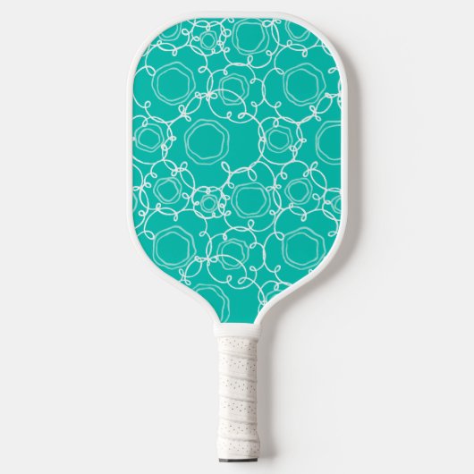 Abstract Lineaire Matrix (Turquoise) Fijne Kunst Pickleball Paddle (Voorkant)