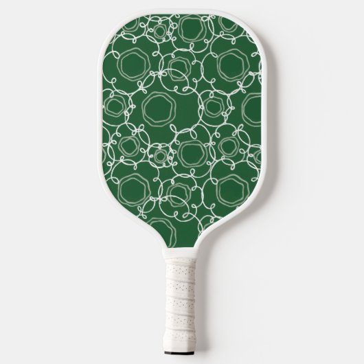 Abstract Linear Matrix (Dark Green) Fine Art Pickleball Paddle (Achterkant)