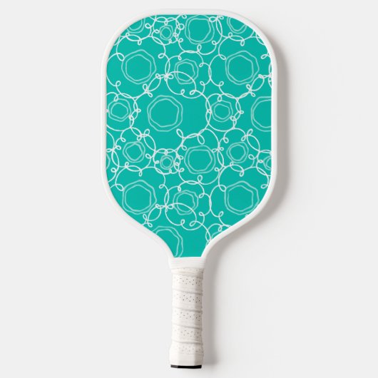 Abstract Linear Matrix (Teal) Fine Art Pickleball Paddle (Achterkant)