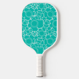 Abstract Linear Matrix (Teal) Fine Art Pickleball Paddle