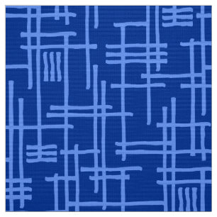 Abstract Lines 120923 - Baby Blue op Navy Blue Stof