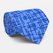 Abstract Lines 120923 - Navy Blue op Baby Blue Stropdas (Opgerold)