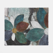 Abstract Linework Bloemenkunst met gedurfde bloemb Fleece Deken (Voorkant (Horizontaal))