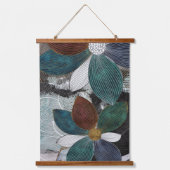 Abstract Linework Bloemenkunst met gedurfde bloemb Hangend Wandkleed (Voorkant)