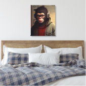 Abstract linnengoed monkey canvas afdruk (Insitu (Slaapkamer))