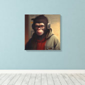 Abstract linnengoed monkey canvas afdruk (Insitu (Houten vloer))