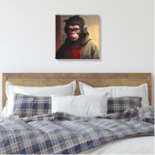 Abstract linnengoed monkey canvas afdruk (Insitu (Slaapkamer))