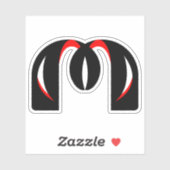 Abstract lint M monogram Rode Accenten Sticker (Vel)