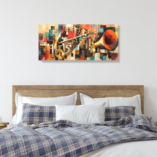 Abstract lint met trompet canvas afdruk (Insitu (Slaapkamer))