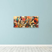 Abstract lint met trompet canvas afdruk (Insitu (Houten vloer))