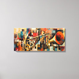 Abstract lint met trompet canvas afdruk