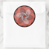 Abstract lint Roos in koraal en zwart Ronde Sticker (Tas)