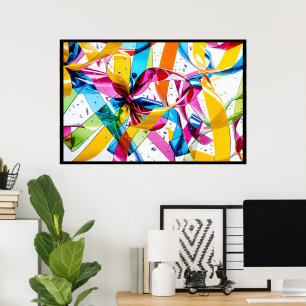 Abstract linten feestgolven volumineus vet poster