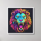 Abstract Lion Canvas – moderne kunst van het wild (Voorkant)