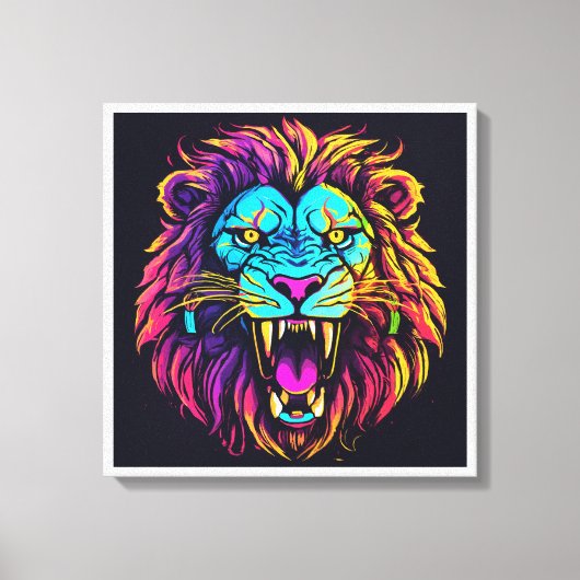 Abstract Lion Canvas – moderne kunst van het wild (Voorkant)