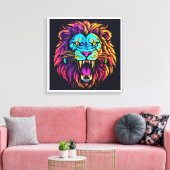 Abstract Lion Canvas – moderne kunst van het wild (Insitu (Woonkamer))