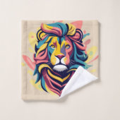 Abstract Lion Head Art Bad Handdoek (Wasdoekje)