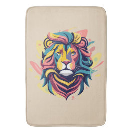 Abstract Lion Head Art Badmat