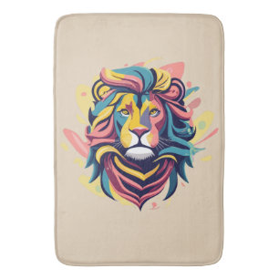 Abstract Lion Head Art Badmat