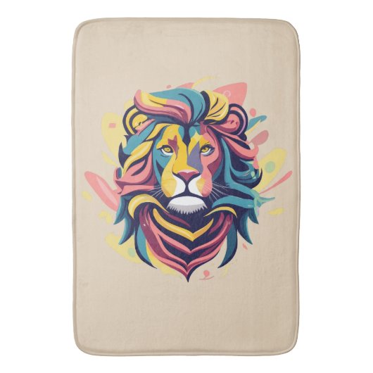 Abstract Lion Head Art Badmat (Voorkant Verticaal)